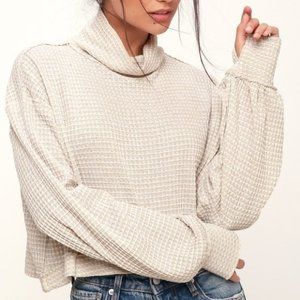 Free People BK Tee - Cropped Thermal Turtleneck XS